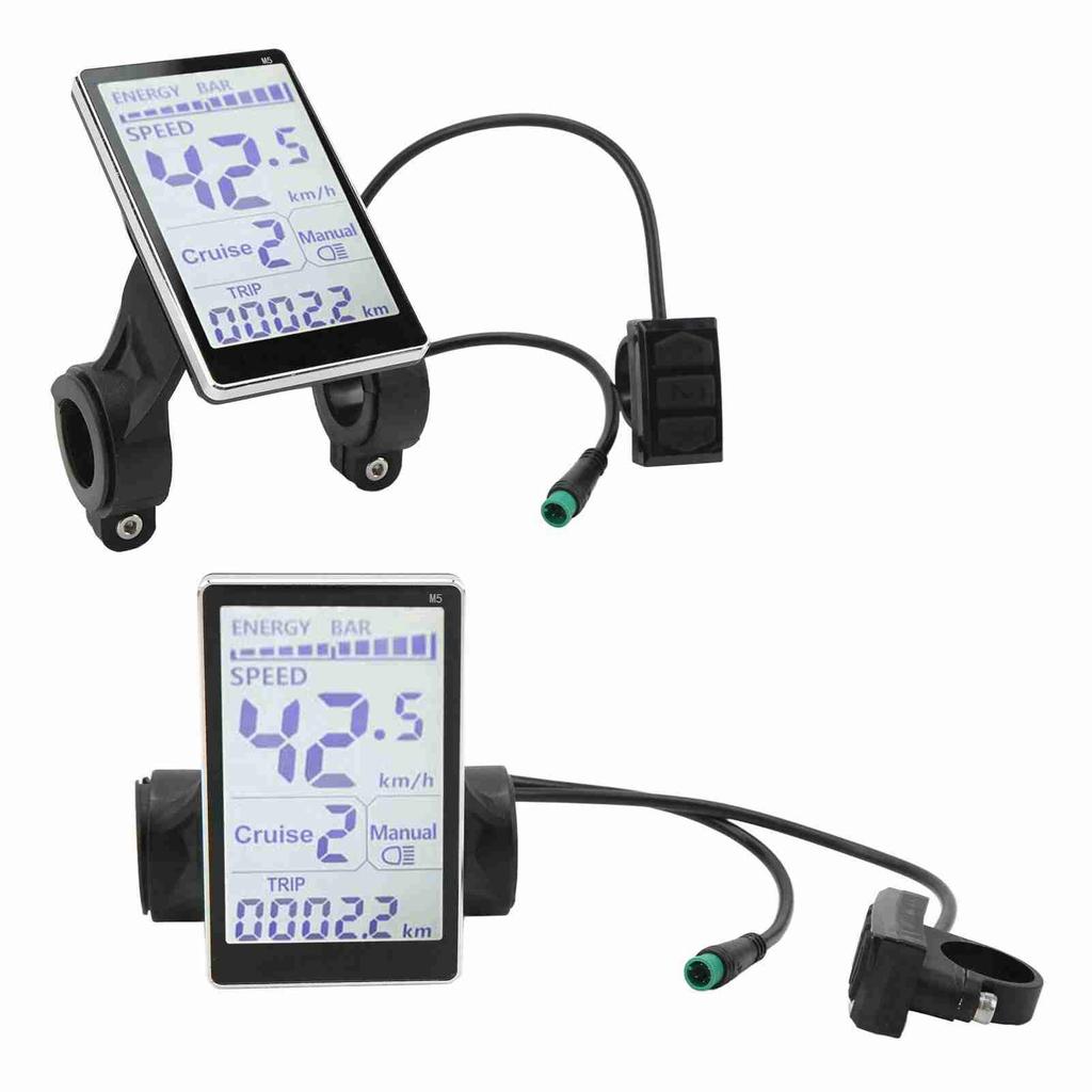 Electric Bike LCD Display Sturdy and Wear Proof ABS Easy To Install Scooter LCD Display 5 Pin for 31.8mm 22.2mm Handlebars