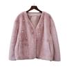 Heavy Industry Beaded Fur Integrated Jacket Autumn and Winter New Design Temperament Loose Cardigan Women