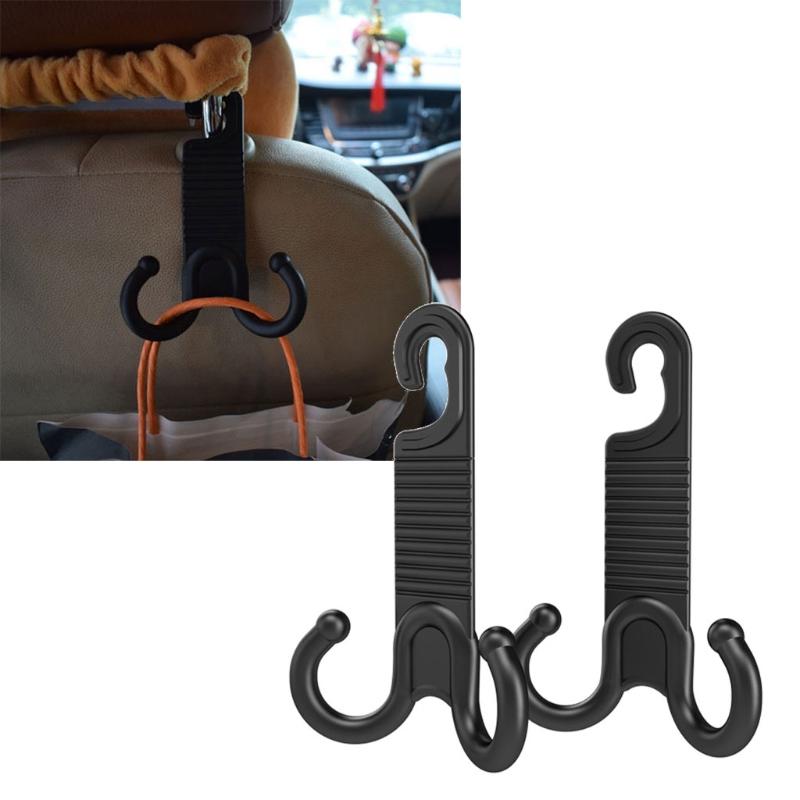 2-Pack Car for Seat Headrest Hooks Universal Back for Seat Organizer Hanger Storage Dual Hook for Handbag Purse Grocery