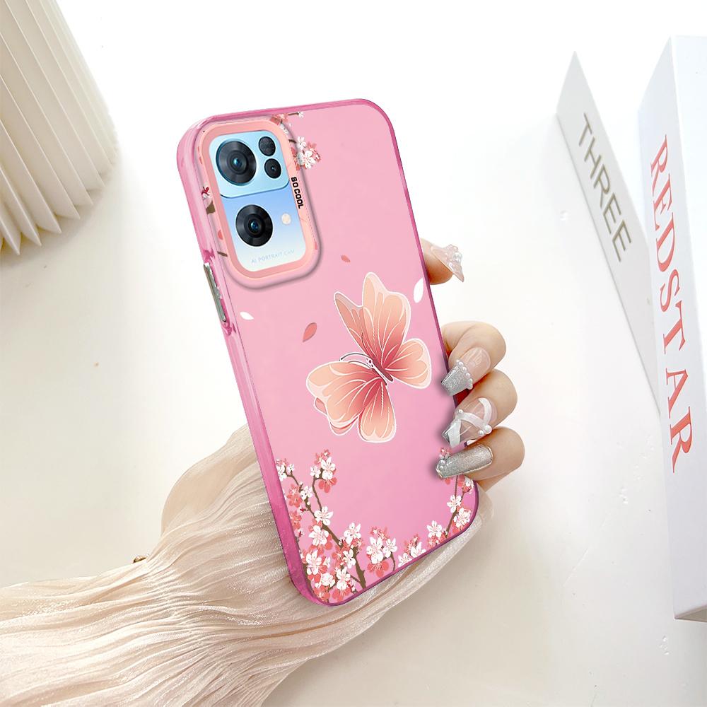 Painted Pattern Colorful Sliver Double Sided Hard Shell Shockproof Anti-fall Phone Casing for OnePlus OPPO Reno Realme