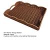 Storage Tray Wicker Basket with Handles Retro Rattan Weave Design