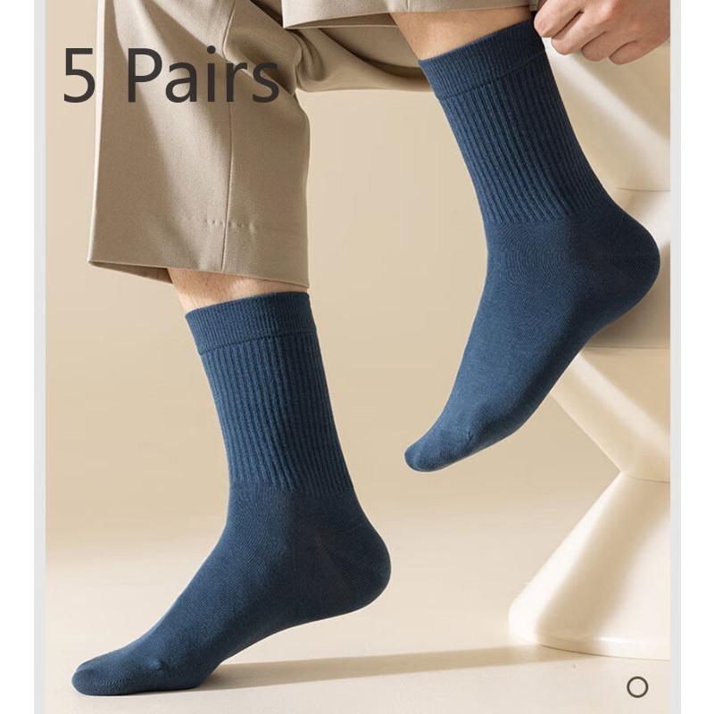 5 Paar Herren Baumwolle 7A Antiseptisch Deodorant Mode Anti Pilling Lange Stapelsocken