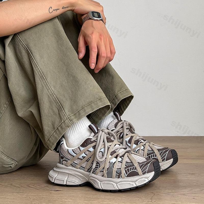 Fashion 2025 Spring New Men's Casual Sports Shoes Mesh Breathable Thick Soled Fashion Trend Shoes Comfortable Versatile Chunky sneakers