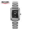 SKMEI 2670 New Simple and Elegant Stainless Steel Strap Rectangular Women's Watch Quartz Watch Luxury Girls' Clock Reloj Mujer