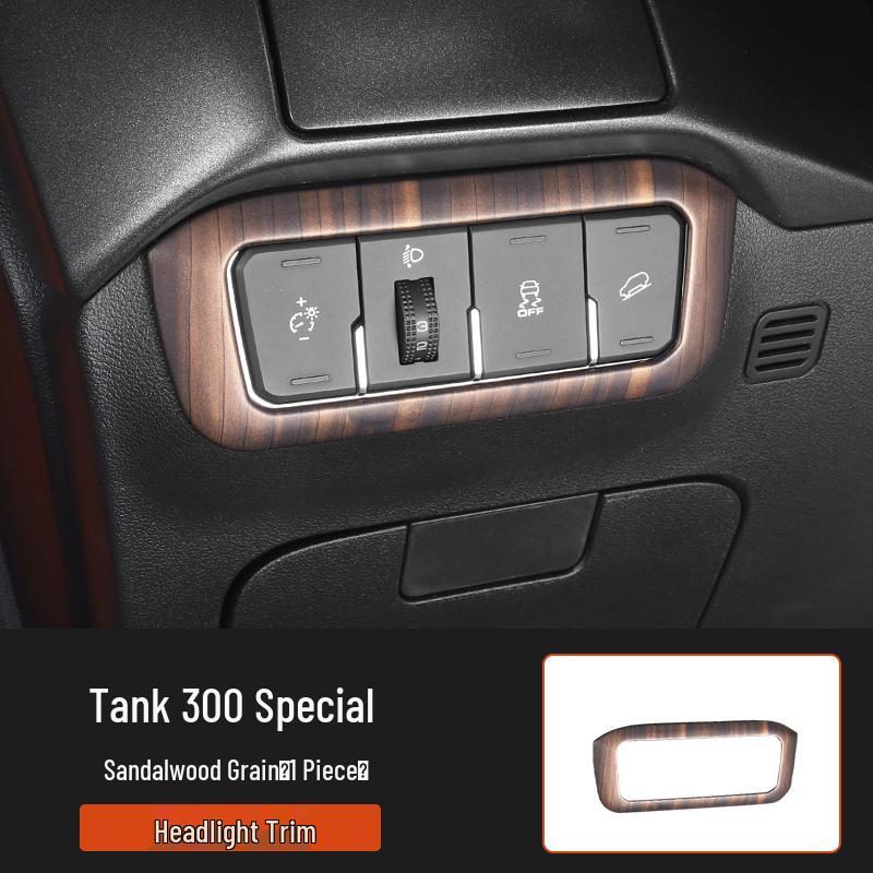 Tank 300 Interior Wood Grain Decorative Stickers for Console, Gear Shift, Air Outlet, and Steering Wheel