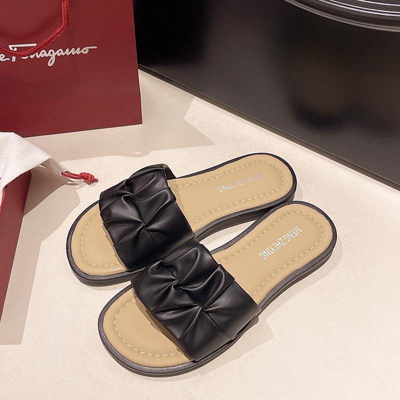 Slippers Women's Summer Outer Wear New Fashion Flat Heel Thin Bottom Light Soft Bottom Non-slip Pregnant Women One Word Cool Slippers Tide