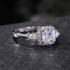 New Arrival  Sterling Silver Wedding Ring 6mm AAA Princess Square Zircon Crystal Engagement Ring for Women  Girl Gift