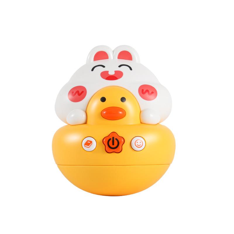 

1шт Детская игрушка-неваляшка в виде утки, утки, кролика, успокаивает ребенка, обучающая головоломка для раннего образования, веселая электрическая машинка для рассказов