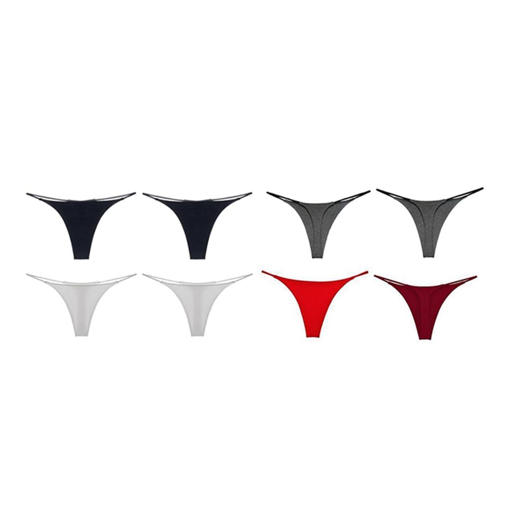 8 PZ Perizoma Bikini Sottile Intimo da Donna in Cotone Morbido e Seta Lattiginosa Taglio Alto per Luna di Miele Colore
