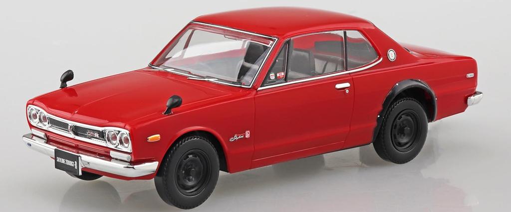 Aoshima Bunka Kyozai Scale Rakupla Snap Kit Nissan C10 Skyline Red Plastic Model Kit (AOSHIMA) 1/32 No. 16-RD 2000GT-R Pre-Colored (Automobile)