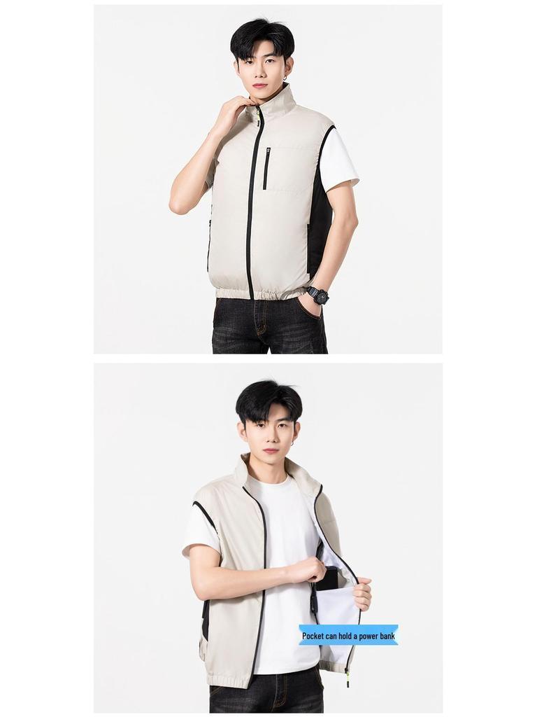 Kühlweste Ärmellos Klimaanzug für Sommer Outdoor-Arbeit und Angeln – Hitzschlagprävention