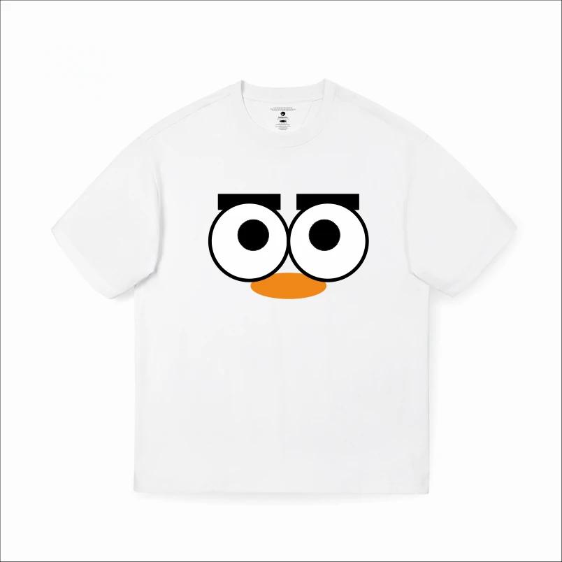 Personality CUTE EYES Print Cotton T-Shirt Man & WoFashion Clothes Personalized Pattern Short Sleeve Crew Neck High Quality