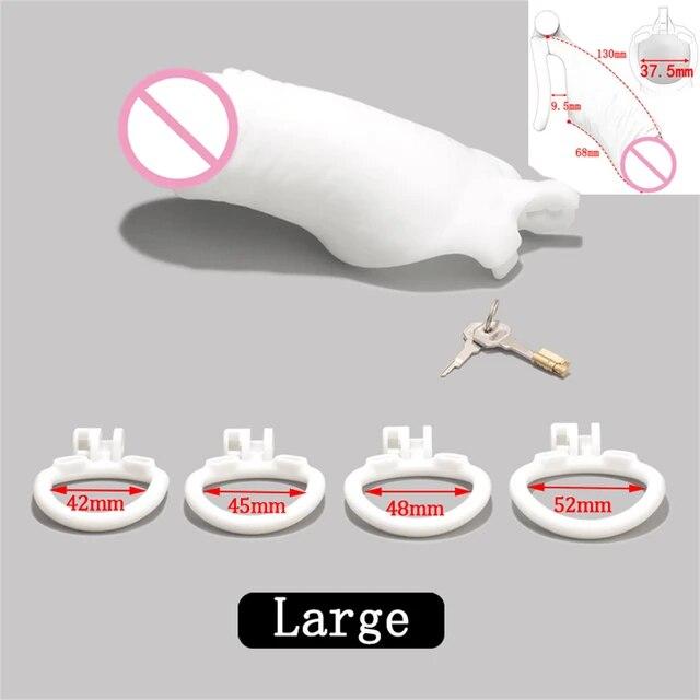 Super Simulierte Männliche Penis Keuschheit Gerät Flesh Sissy Cock Cage Penis Sleeve Ringe Sex Spielzeug Für Männer Dick Verhindern erektion Lock