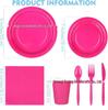 Rose Red Solid Color Party Tableware Set - Disposable Plates & Napkins for Birthdays