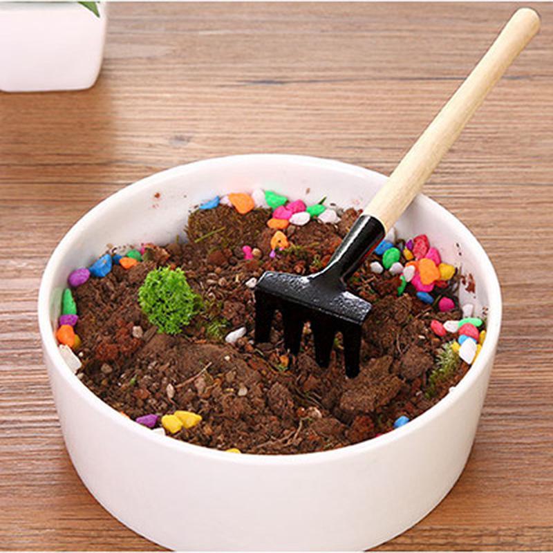 Plant Potted Bonsai Tool Gardening Kit Shovel Flower Pot Mini Spade Rake Wooden Handle Balcony Planting Tools