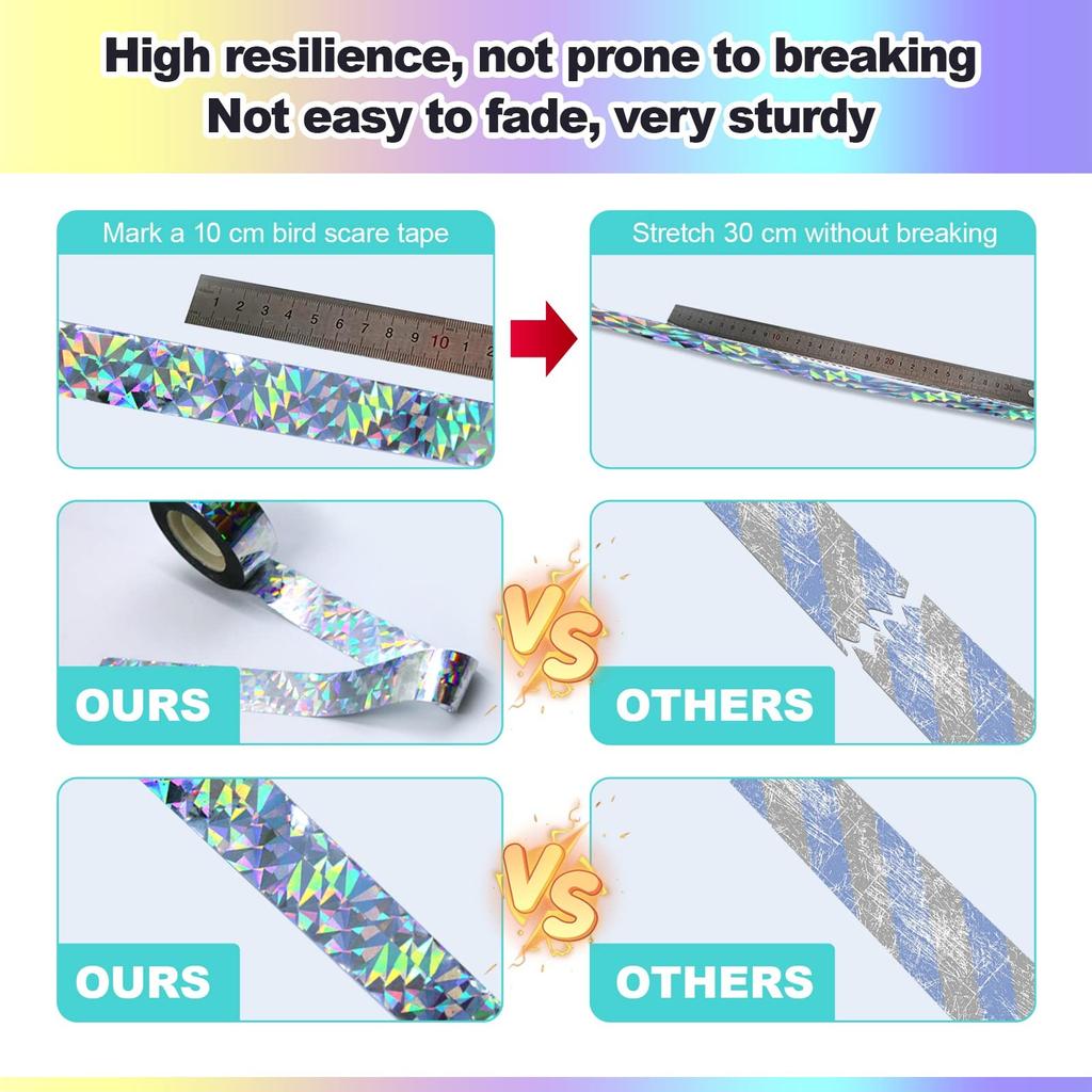 Colorful  Floral Square Bird Belt Balcony Orchard Bird Prevention Belt Bird Ribbon
