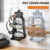 Self Adhesive Pot Lid Holder Wall Door Mounted Collapsible Pot Lid Rack Pan Pot Holder For Kitchen