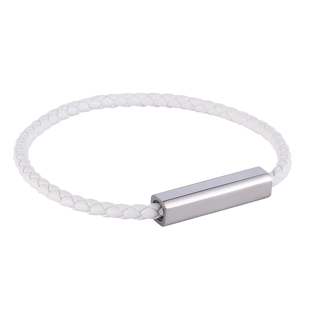 

Веревочный браслет мужской женский ручной работы с магнитной застежкой, браслет из килевой нити для пары, повседневные украшения Wearing Length 205mm белый