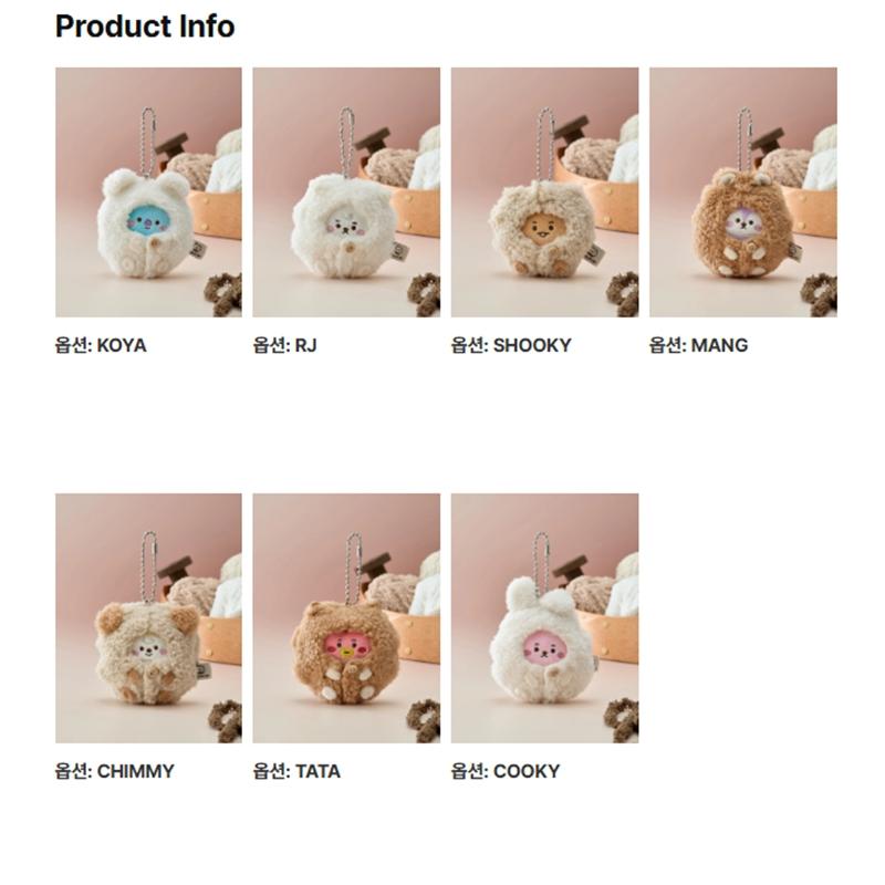 BTS BT21 Plüschpuppe, Plüschschlüsselanhänger, Flache Tasche