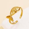 Women's Ocean Resort Style Small Fish Open Ring - Retro Baroque Stainless Steel Jewelry