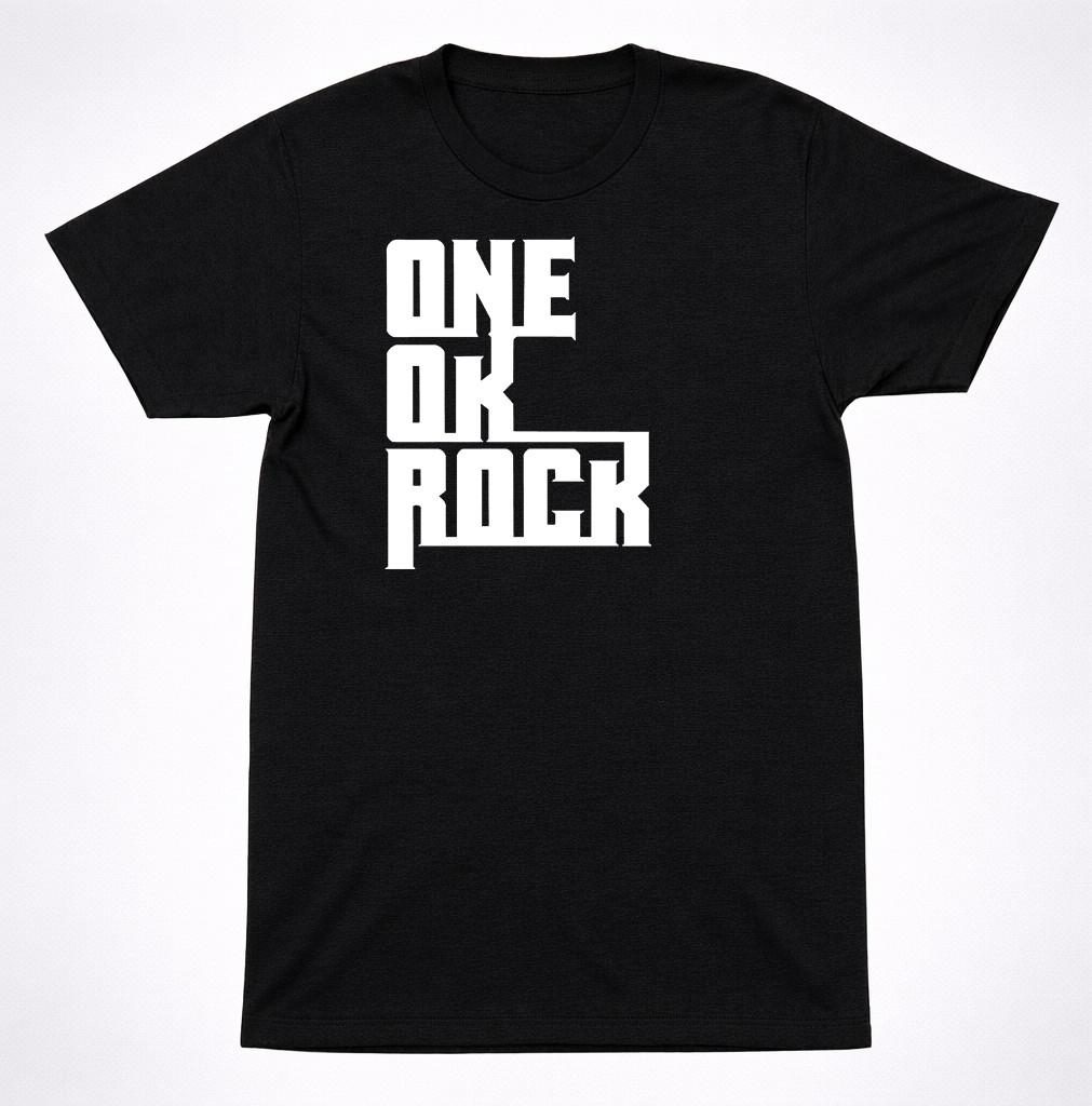 One Ok Rock Stacked Logo Shirt Japanese Rock Band Minimal Black Graphic Shirt S разноцветный