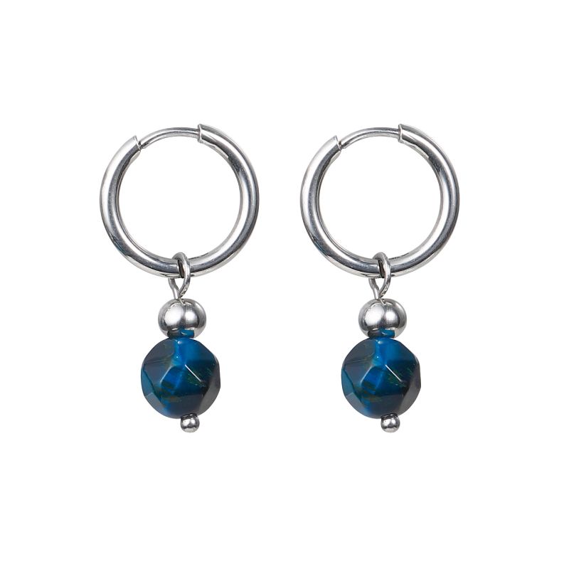 

Easiest for Match Kansai Blue Black Couple Ear Rings Jade Blue and black gradient ear pin