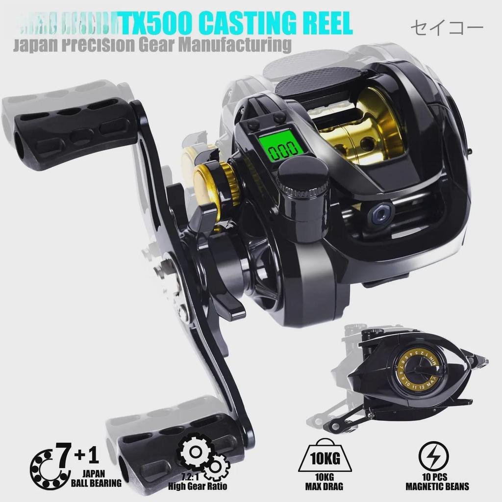 Digital Display Dual-Line Cup Sea Fishing Reel for Long-Distance Casting