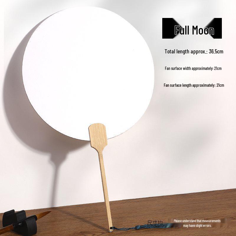 Ancient Style DIY Round Fan: Lacquered Surface with Thick Xuan Paper for Calligraphy and Hand-Painting