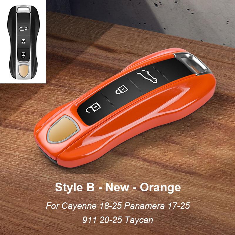 Solid Color ABS For Porsche Panamera Macan 718 Taycan 911 Cayman Boxster 971 Remote Smart Car Key Case Cover Car Accessories