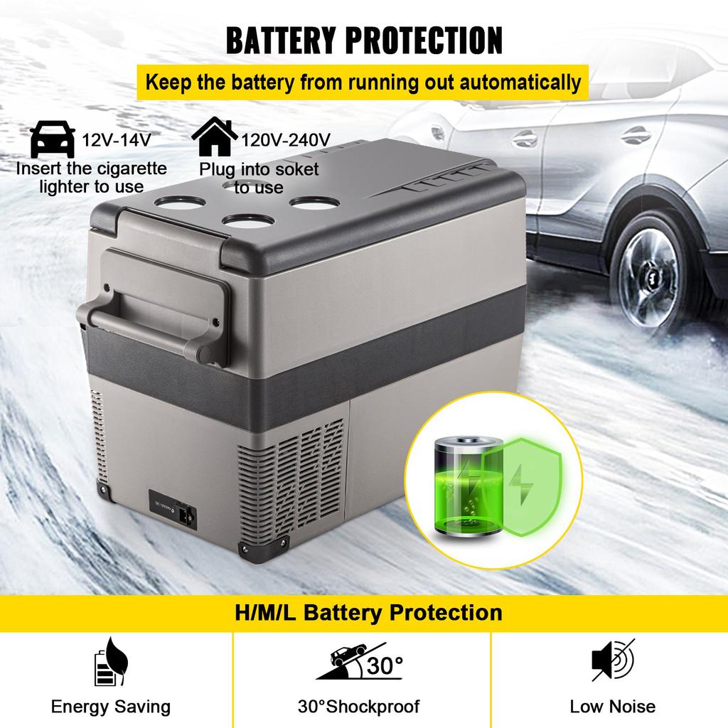 VEVOR Frigider Auto 45L Mini Frigider Congelator Răcitor Portabil cu Compresor