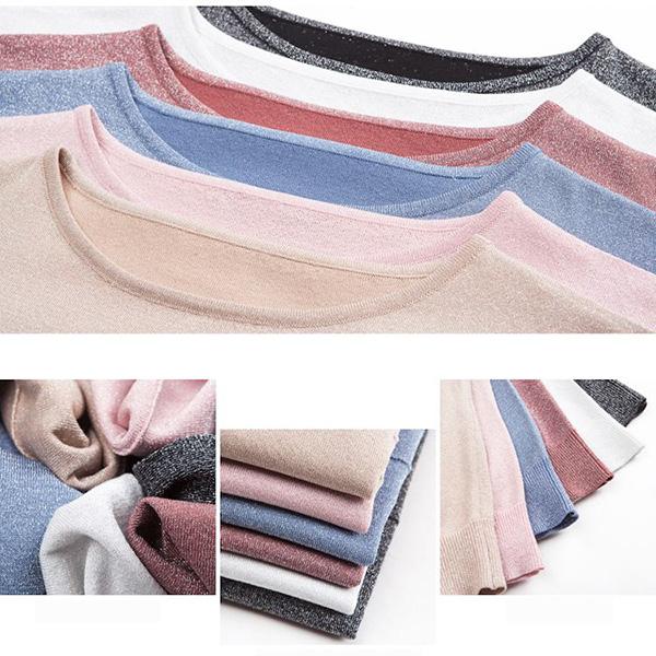 Plus Size Loose Summer Bat Sleeve Bright Silk Jersey Short Sleeve T-shirt for Women 40kg-100kg