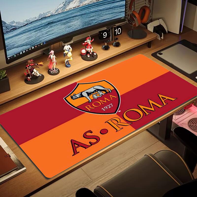 AS Roma Football Color Mouse Pad Large Gaming Table Cushion Non-slip Laptop Tablet Big Mousepad XXL Mat Mini PC Playmat With Lock edge