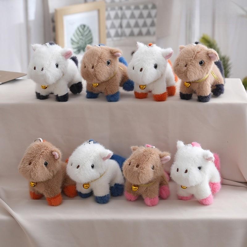 Toy Plush Pony Cute Cartoon Animal Doll Keychain Backpack Pendant Holiday Gift