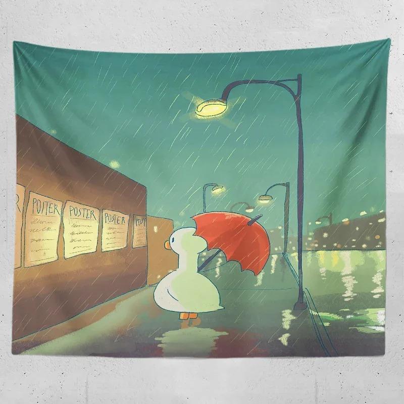 

Декоративный гобелен с изображением мультяшной утки для дома, гостиной, офиса, декоративный гобелен 100x75cm