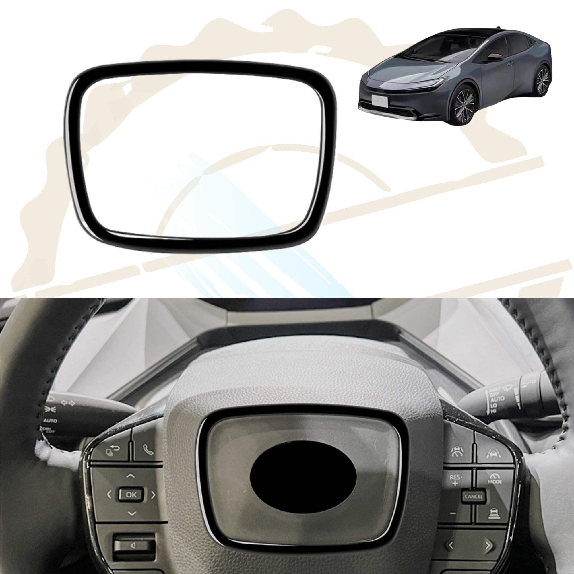 DodoxDIY Applicable New Prius 60 Series Accessories Steering Panel Cover ABS чёрный