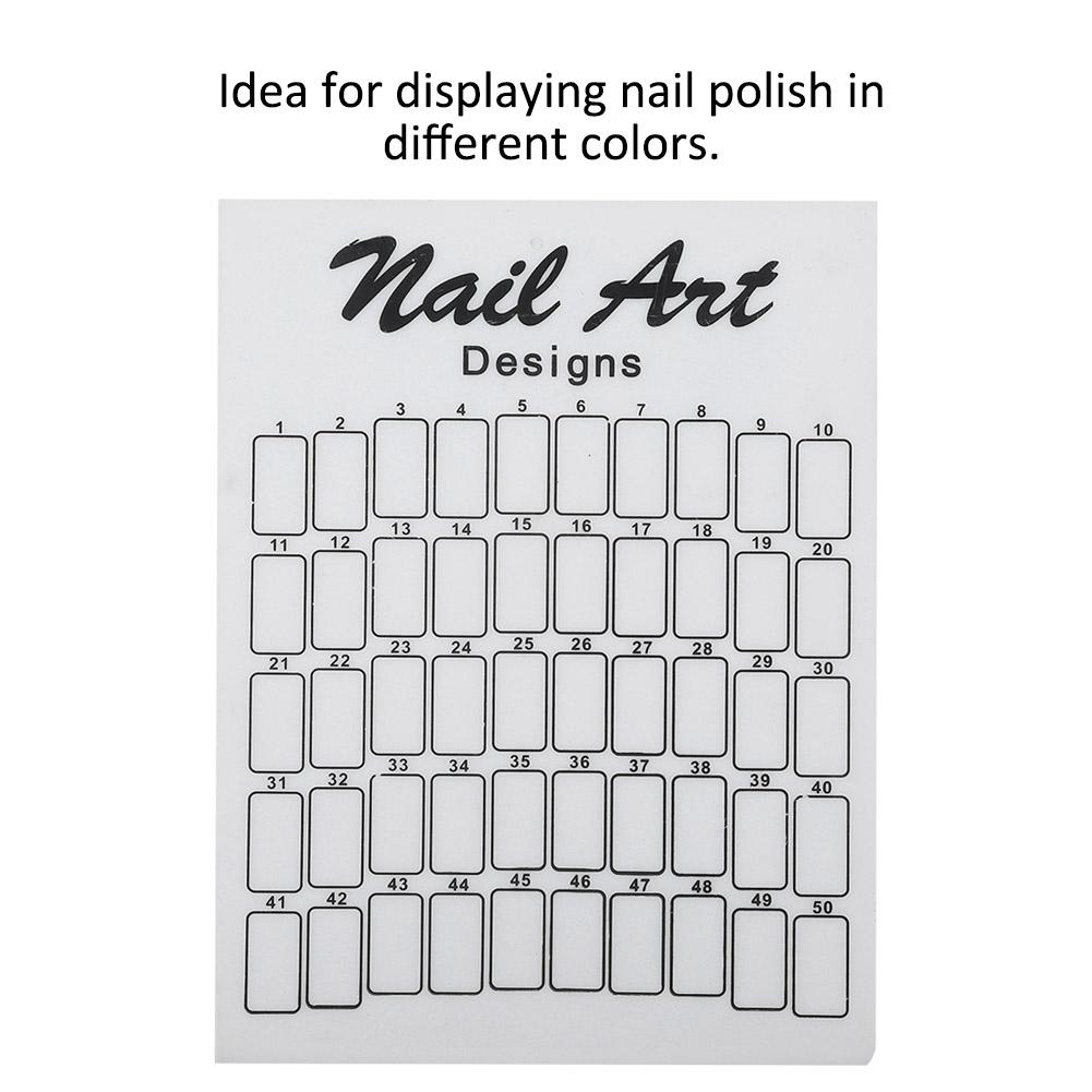50Pcs Nail Art False Tips Chart Display Board Nailtips Polish Gel Color Card (White)