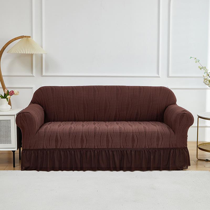 Towel Jacquard Sofa Cover Skirt Elastic Sofa Cover Living Room Combination Non-Slip Elastic Sofa Cover