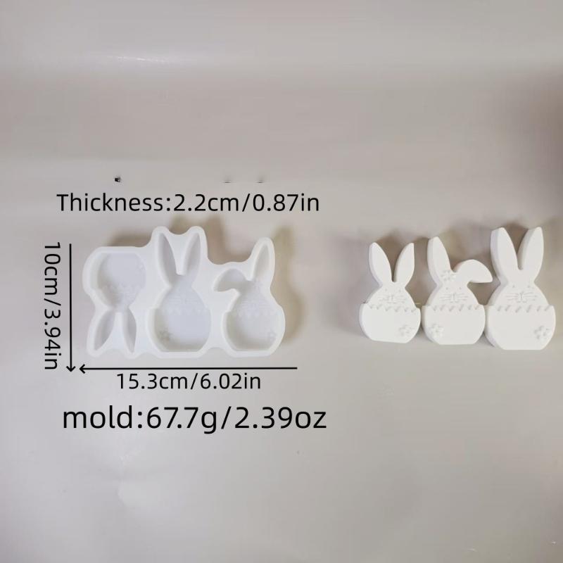 Easter Eggshell Rabbit Silicone Mold - 3D Candle & Resin Casting Mold with Bunny Face, Pastel Colors Easter Decorations