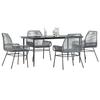 VidaXL Garden Dining Set Cushions 5 Pcs Grey Poly Rattan Glass, Outdoor Dining Set, Furniture of 3334481