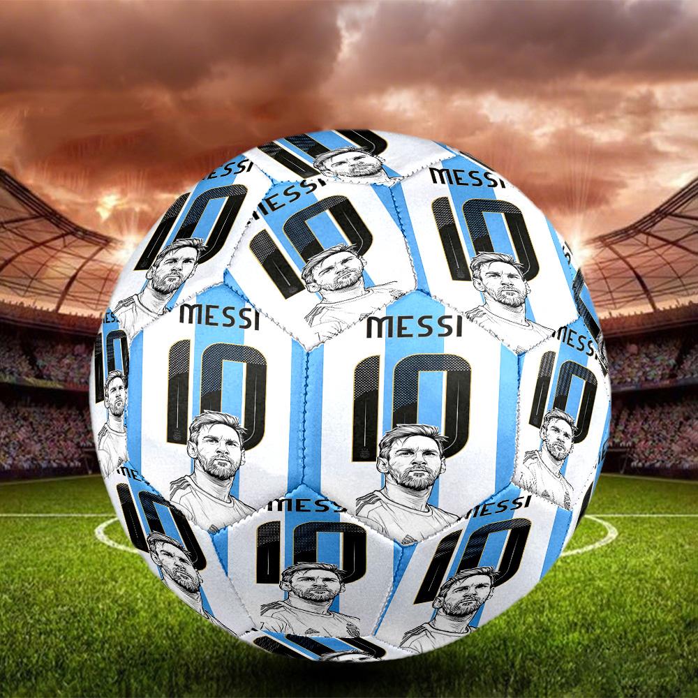 Lionel Messi Aufdruck Größe 5 Fußball, Standard Spielball für Sportspiel und Teamtraining, Ideales Geschenk für Fußballfans