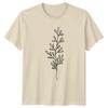 Minimalist Boho Style Botanical Foliage TShirt Line Art Nature Christmas