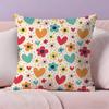 Colorful Flowers Pillow Case Anti-dustmite Pillowcase Invisible Zipper Silky Short Plush Sofa Cushion Cover