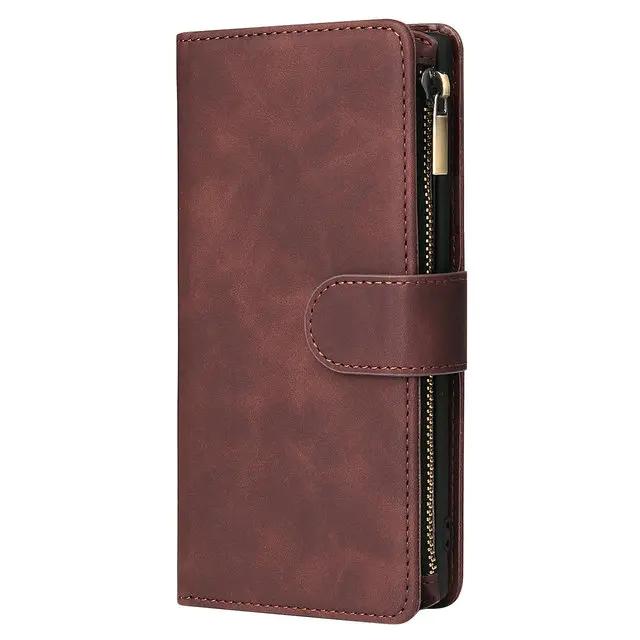 Reißverschluss Leder Geldbörse Hülle für Google Pixel 10 9 Pro XL 8A 7A Klapphülle Kartenbuch Funda Pixel 7 8 9A 6A 4A 3A XL 4 6 A 5G Abdeckung