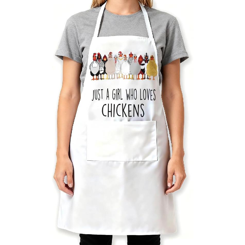 Chicken Aprons For Women With Pockets,Gifts For Mom Grandma Wife Chicken-02