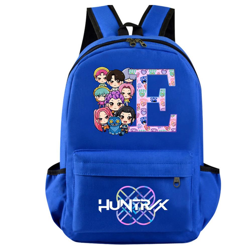 Mochila Estampada Caçadores de Demônios Kpop com 26 Letras Inglesas para Adolescente Estudante Menina Menino Mochila Escolar Bolsa de Livros Mulheres Grande Capacidade Bolsa de Viagem Presente para Criança Rucksak
