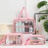 PU Damen Reiseaufbewahrungstasche Kosmetiktasche Make-up-Tasche Reise-Organizer-Taschen Wasserdichte Waschtasche Transparente Kosmetikkoffer