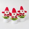 Creative Handmade Knitted Santa Claus Doll Potted Christmas Gift Cute Wool Crochet Santa Claus Potted Christmas Home Decoration