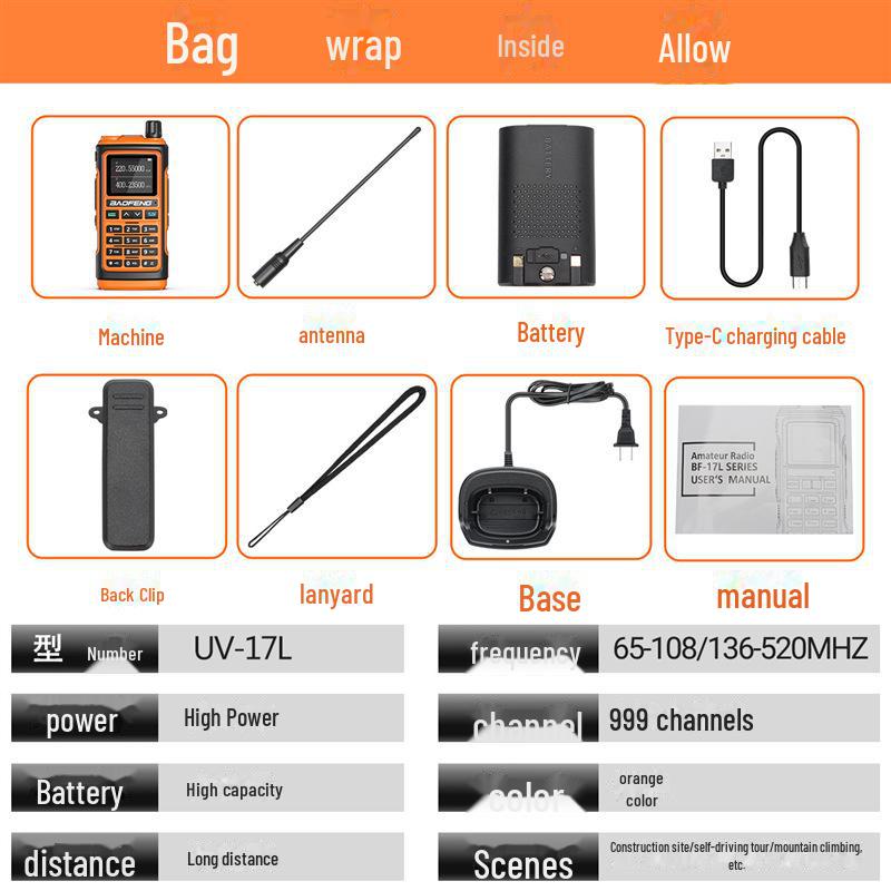 Baofeng UV-17 PRO Walkie-Talkie with Type-C Charging for Outdoor Adventures