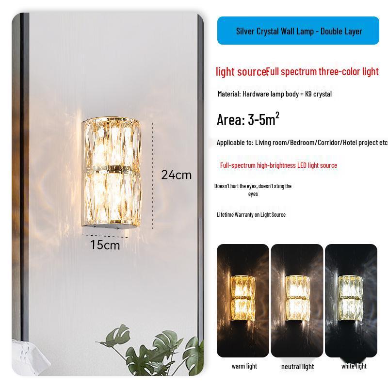 

Современный хрустальный настенный светильник - Элегантное освещение для спальни и гостиной Warm Light