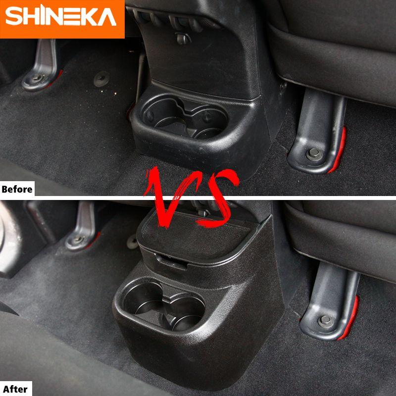 SHINEKA Drinks Holders For Jeep Wrangler Car ABS Rear Storage Box Water Cup Holder Accessories For Jeep Wrangler JK